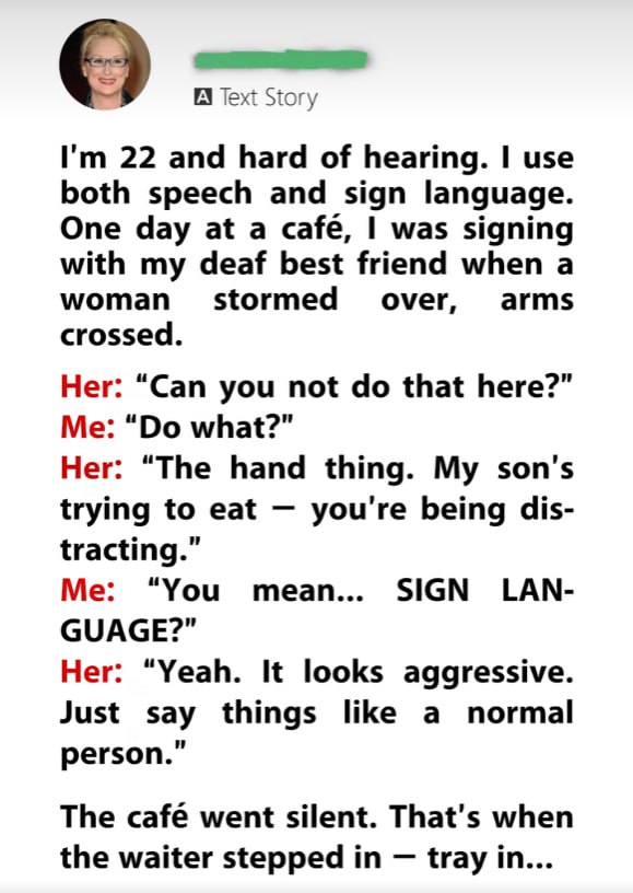 Entitled Mom Demanded We Stop Using Sign Language – Then Got Publicly Served by Waiter #9