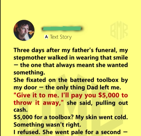 My Father Left Me a Locked Toolbox—My Stepmother Tried to Pay Me $5000 to Toss It