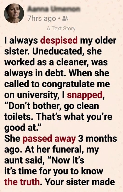 Instead of gratitude, I gave her cruelty.