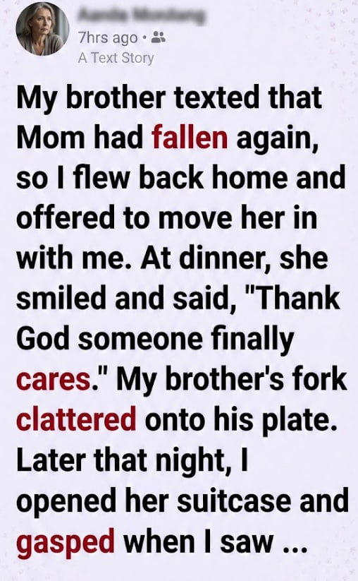 The suitcase wasn’t packed for moving in… it was packed for leaving.